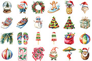 Watercolor Christmas In July Clipart, an Illustration by Sublimation Artist (Thumbnail 2 of 6)