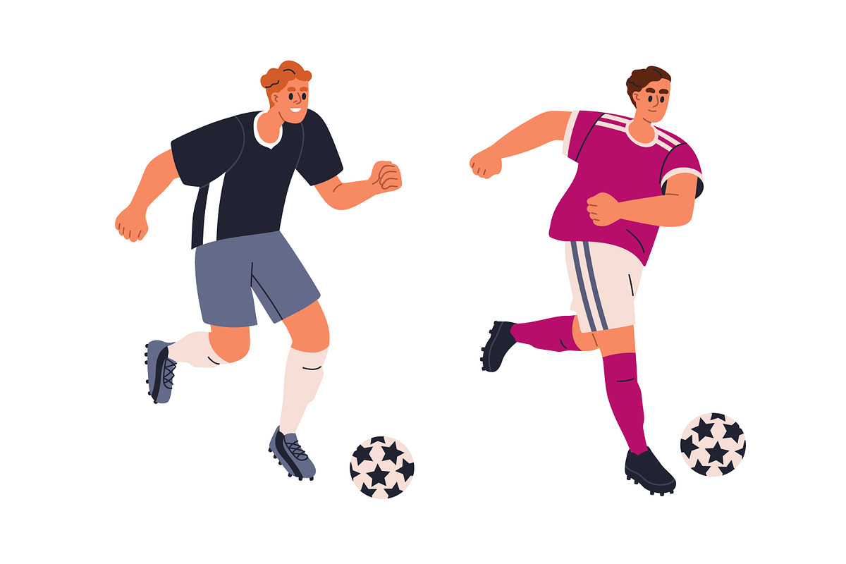 Soccer players play football set, a Sport Illustration by Good Studio (Photo 3 of 5)