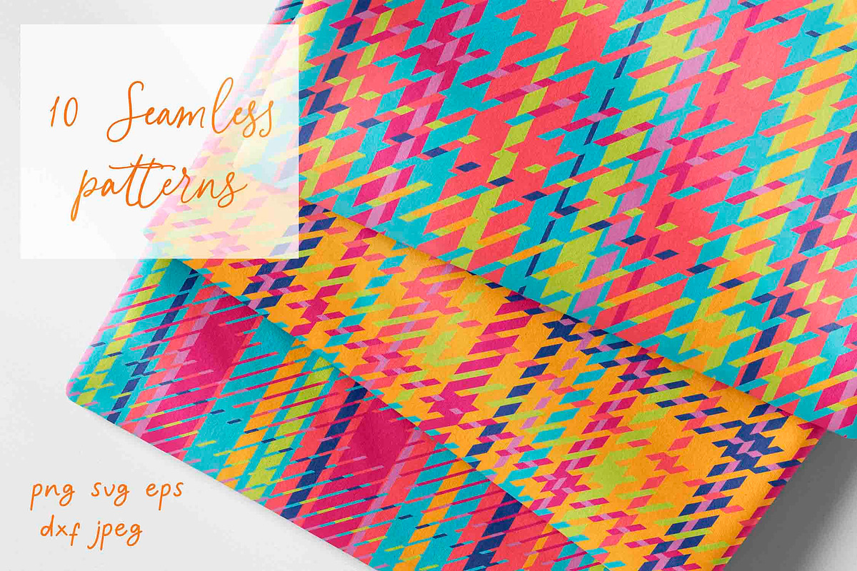 Bright Colorful Plaid Digital, a Pattern Graphic by Lucyinyourheart (Photo 7 of 10)