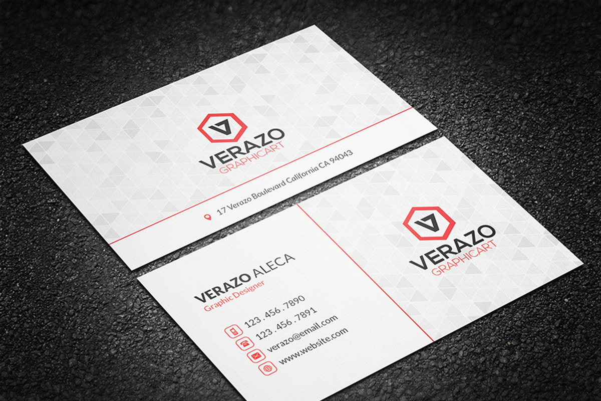 Clean Modern Business Card, a Business Card Template by Verazo (Photo 1 of 3)