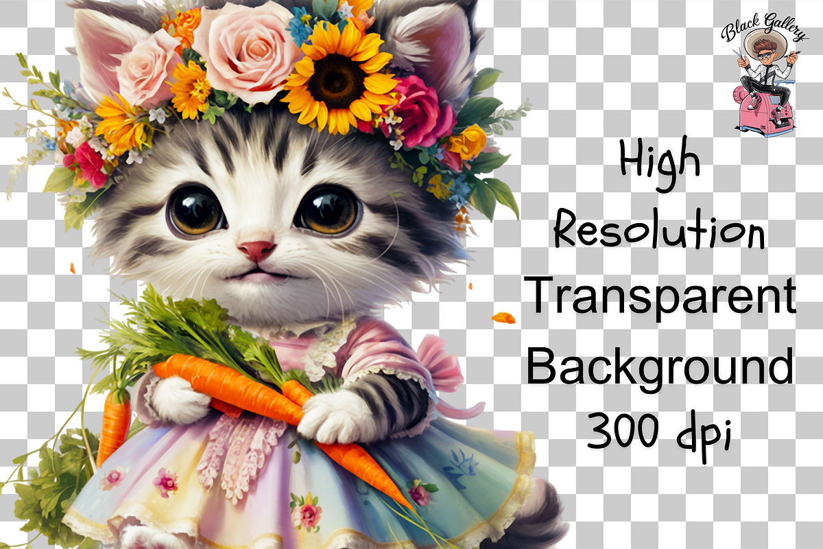 Vegetables Gardener Cat PNG Bundle, a Graphic by Clipart Bloom (Photo 10 of 13)
