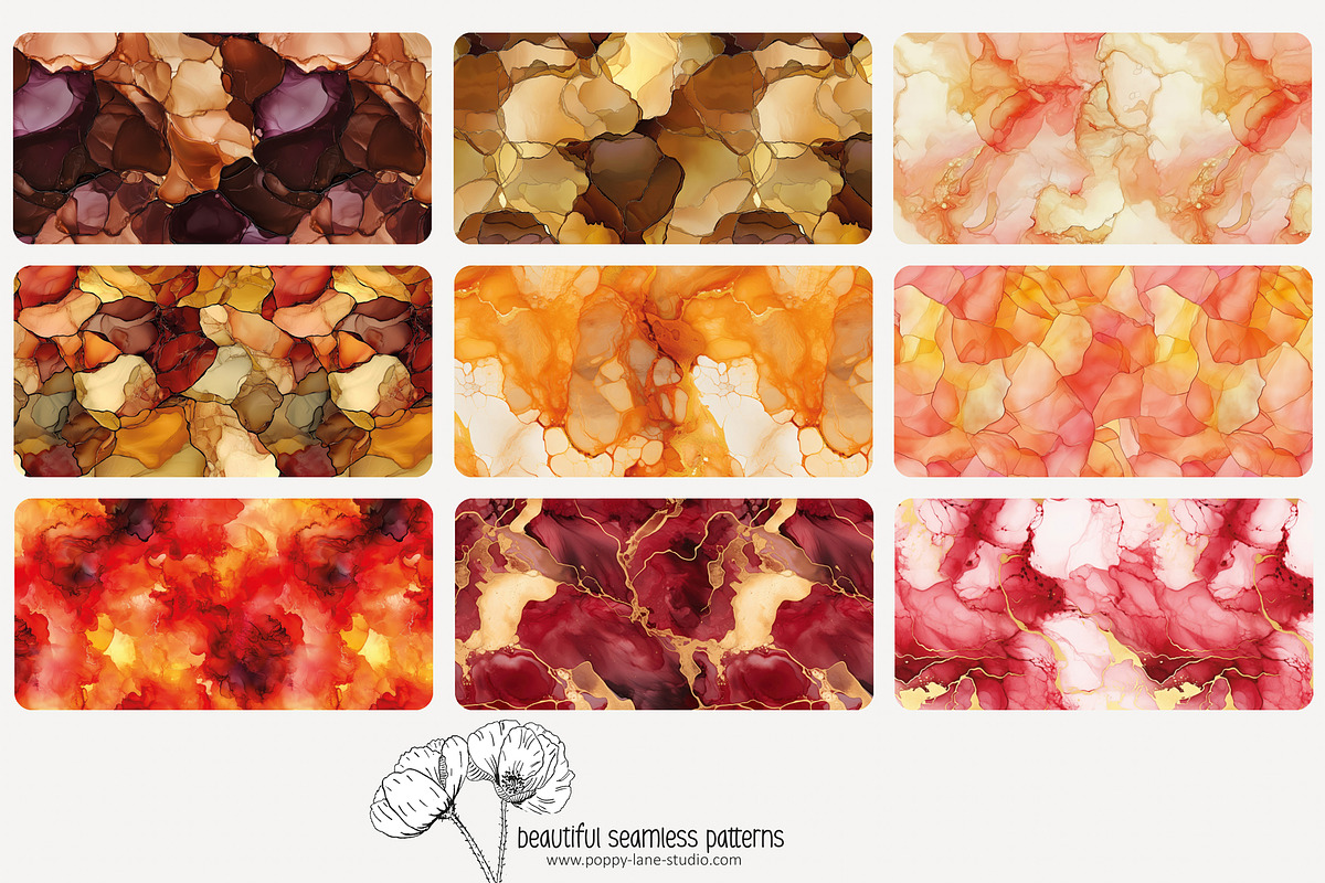 80 warm alcohol ink seamless pattern, a Pattern Graphic by Poppy Lane Studio (Photo 10 of 11)