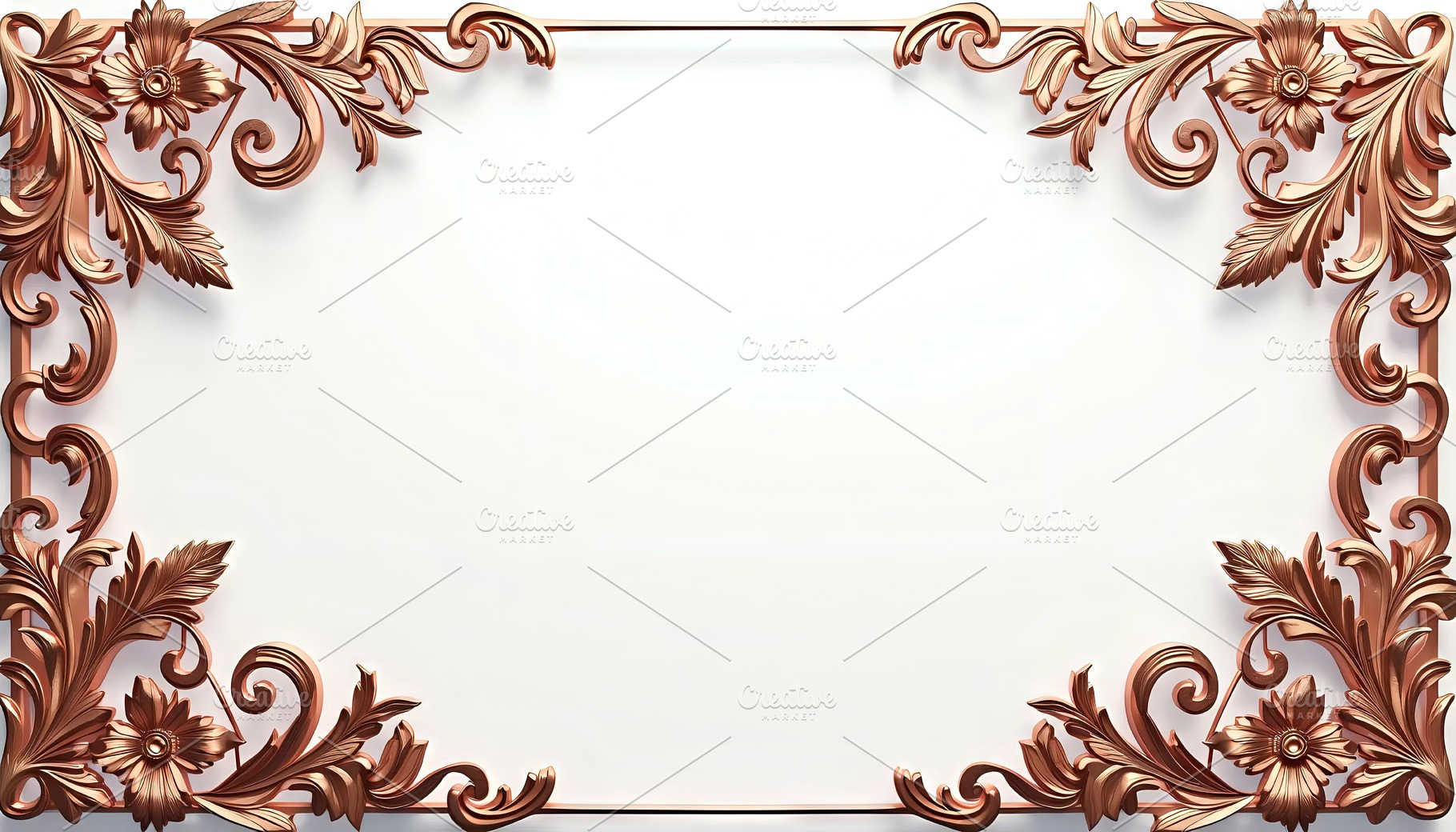 Rose Gold Floral Border With Clear C, a Photo by LOGOCREATIVE