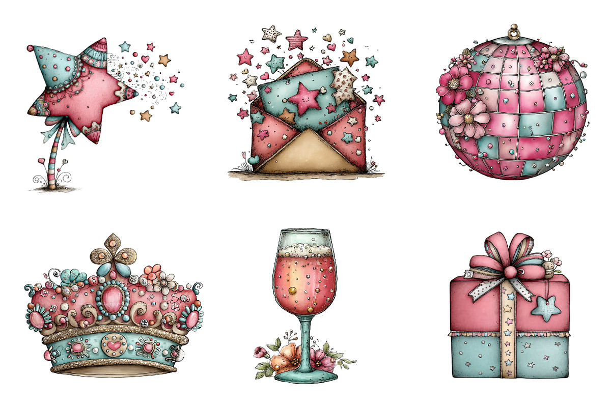 Happy New Year Clipart, an Illustration by CreationArt (Photo 7 of 7)
