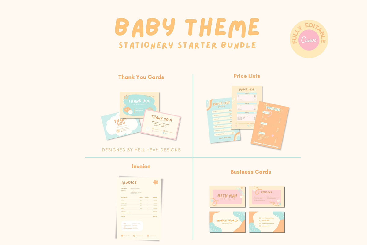 Baby Theme Brand Stationery Bundle, a Stationery Template by Hell Yeah Designs (Photo 3 of 9)
