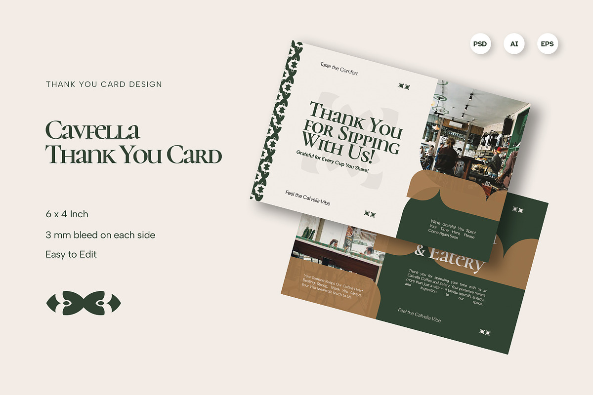 Cafvella - Thank You Card, a Card Template by Fannan Studio (Photo 1 of 3)