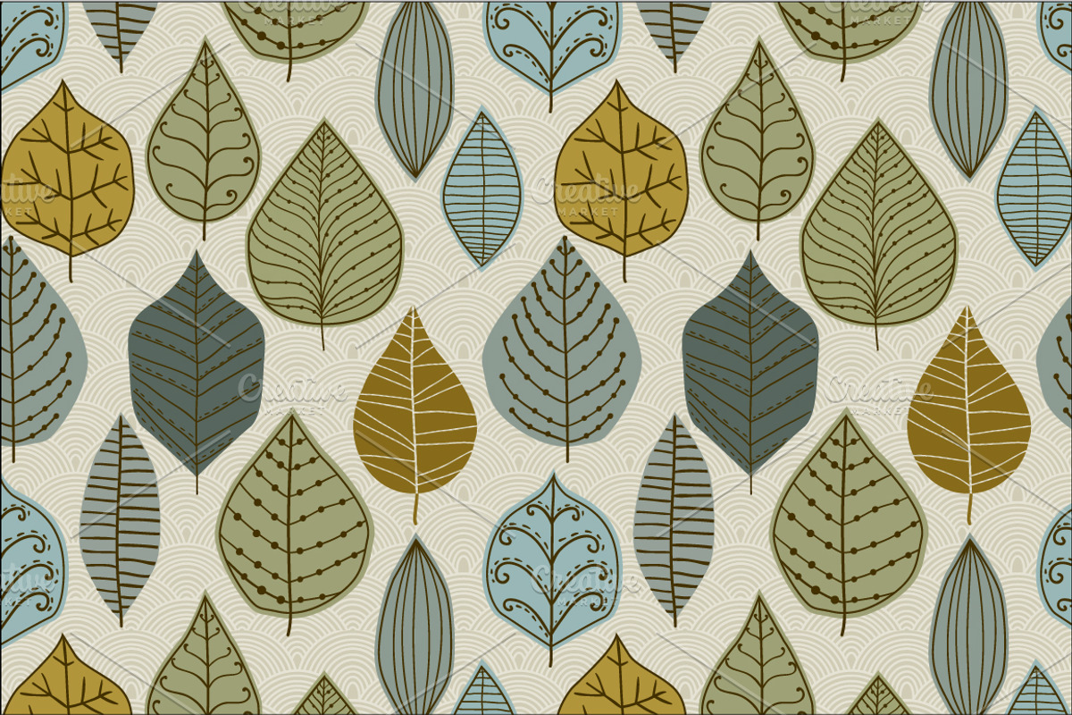 3 Autumn leaf pattern set