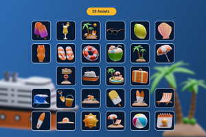 Summer Object 3D Icons