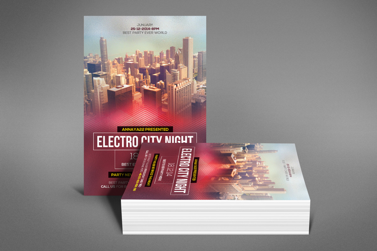 Electro City Nigh Flyer, a Flyer Template by Graphic Templates (Photo 3 of 4)
