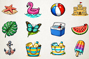 Watercolor Sunny Beach Clipart PNG, an Illustration by RobertsArt (Thumbnail 2 of 5)