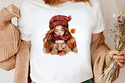 Autumn Coffee Girl Clipart, an Icon by Canvas Craft (Thumbnail 6 of 7)