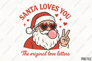 Christmas Santa Loves You PNG, an Illustration by CraftArtStudio