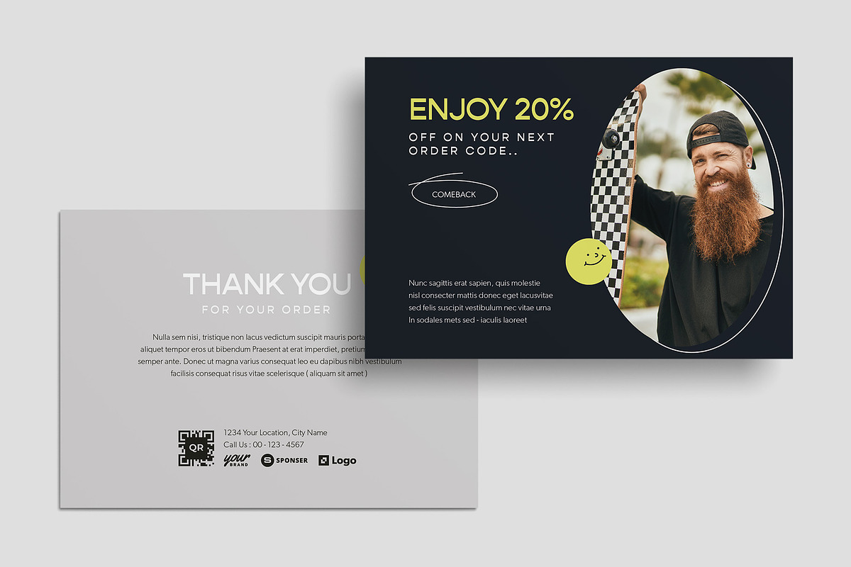 Modern Thank You Card Template, a Card Template by BrandPacks (Photo 4 of 4)