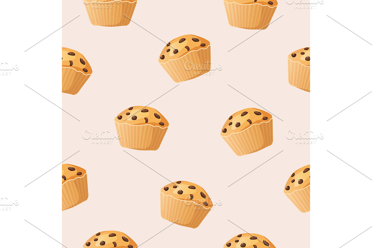 Vector seamless sweets pattern, a Pattern Graphic by Elen_Art