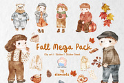 Fall Mega Pack – Clipart & Sticker, a Seasonal Illustration by Annyillustration (Thumbnail 1 of 7)