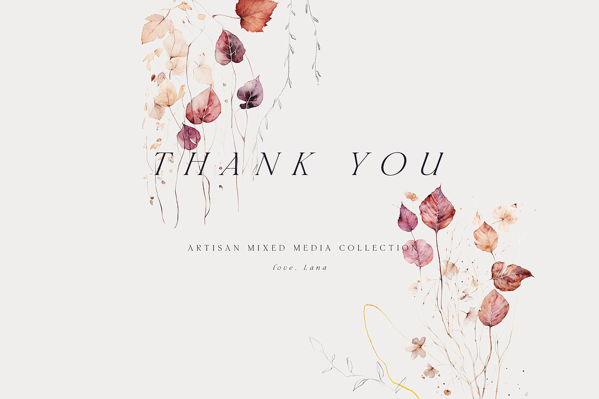 WABI-SABI — Autumn Watercolor Leaves, a Decorative Illustration by Lana Elanor (Photo 8 of 8)