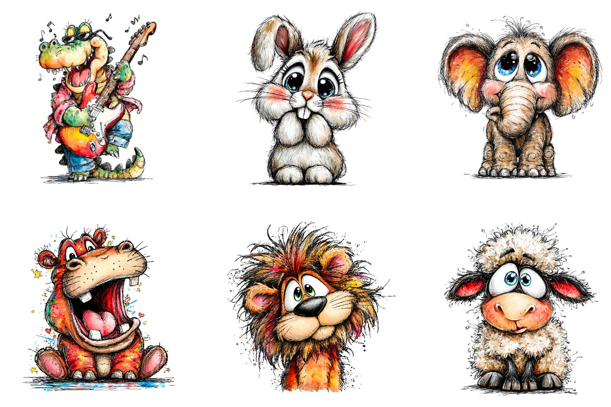 Quirky Funny Animals Clipart, an Illustration by CreationArt (Photo 5 of 5)
