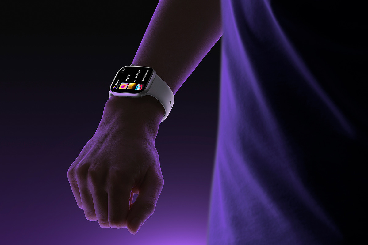 24 Watch Series 11 in Hand Mockups, a Wearable Device Mockup by Asylab (Photo 58 of 107)