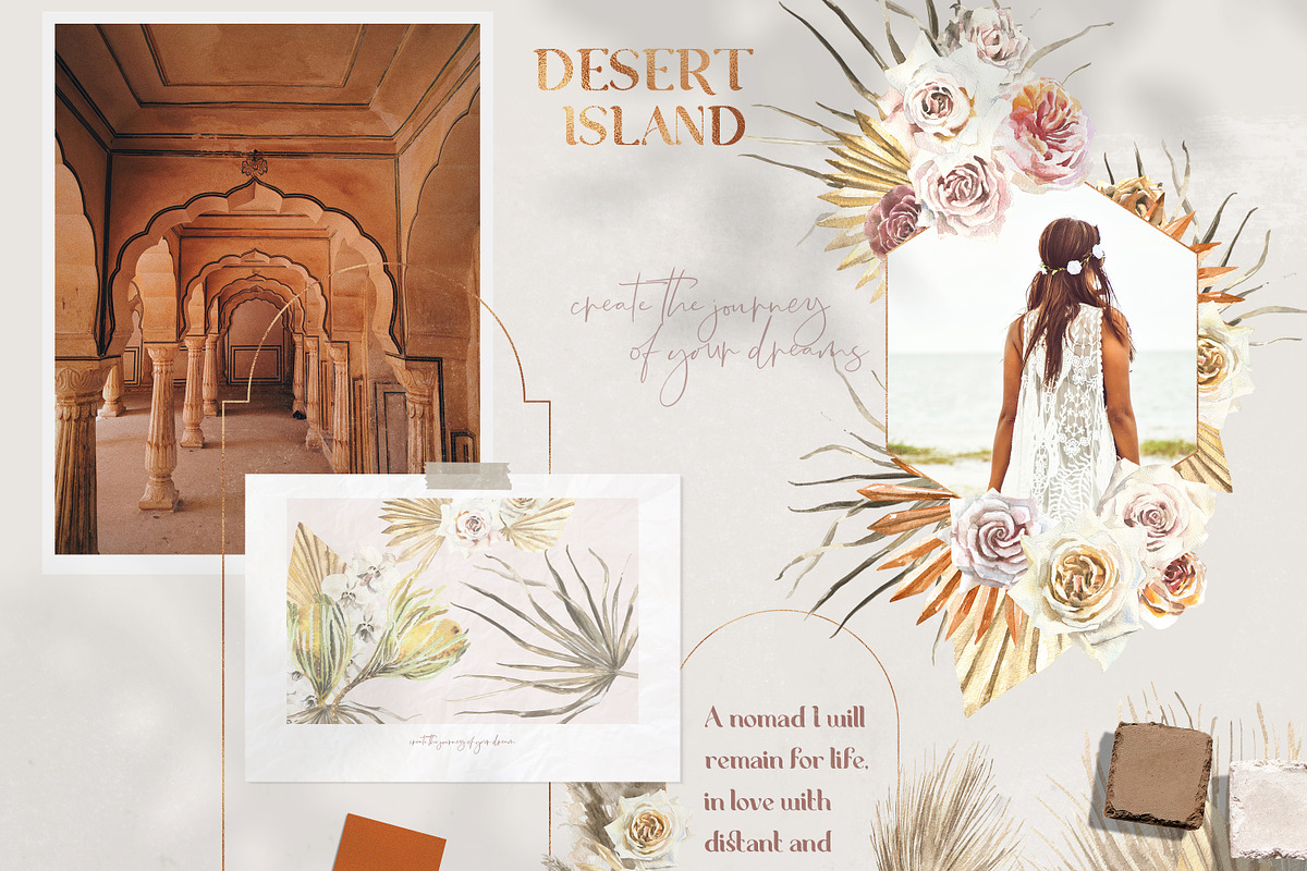 Desert Island Watercolor Boho, an Illustration by Catherine Wheel (Photo 5 of 18)