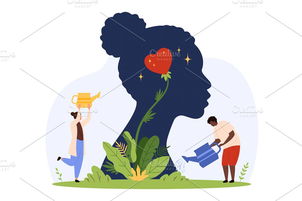 Positive Mindset Growth & Mental, an Object Illustration by Flashvector