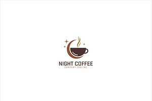 Night Coffee Logo Template