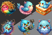 Watercolor Funny Bird Clipart, an Illustration by Black Bird Studio (Thumbnail 6 of 6)