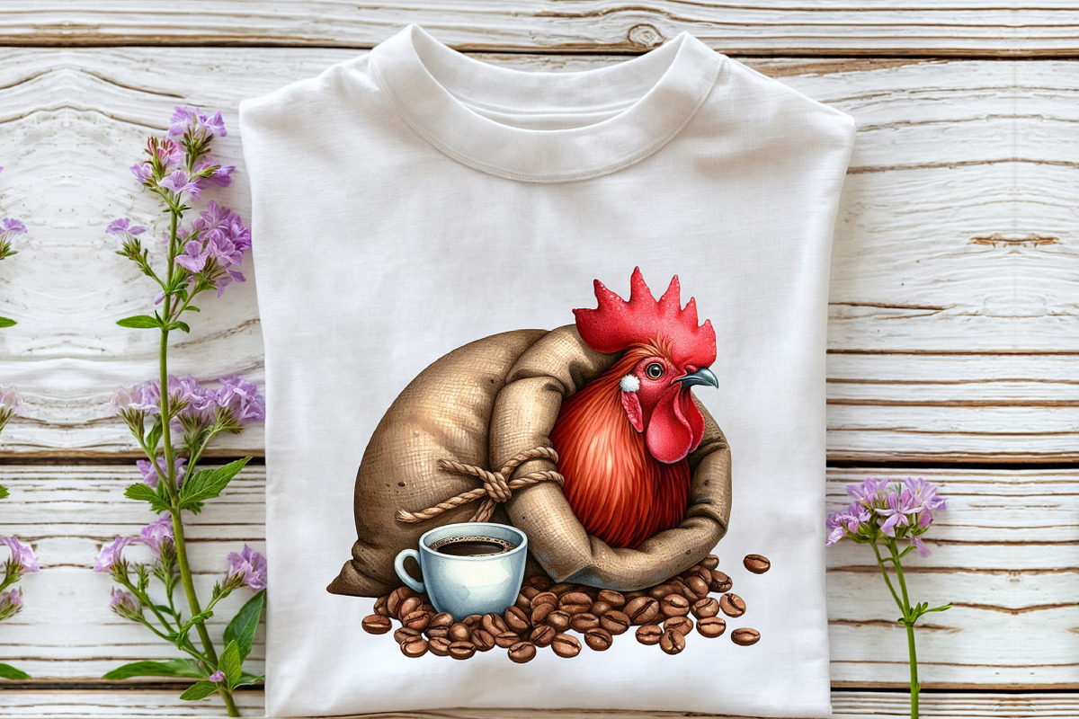 Quirky Rooster with Coffee Clipart, an Illustration by Rose Art (Photo 7 of 7)
