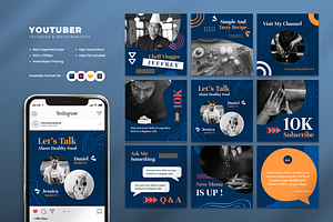 Youtuber Instagram Post, a Social Media Template by Rahardi Creative