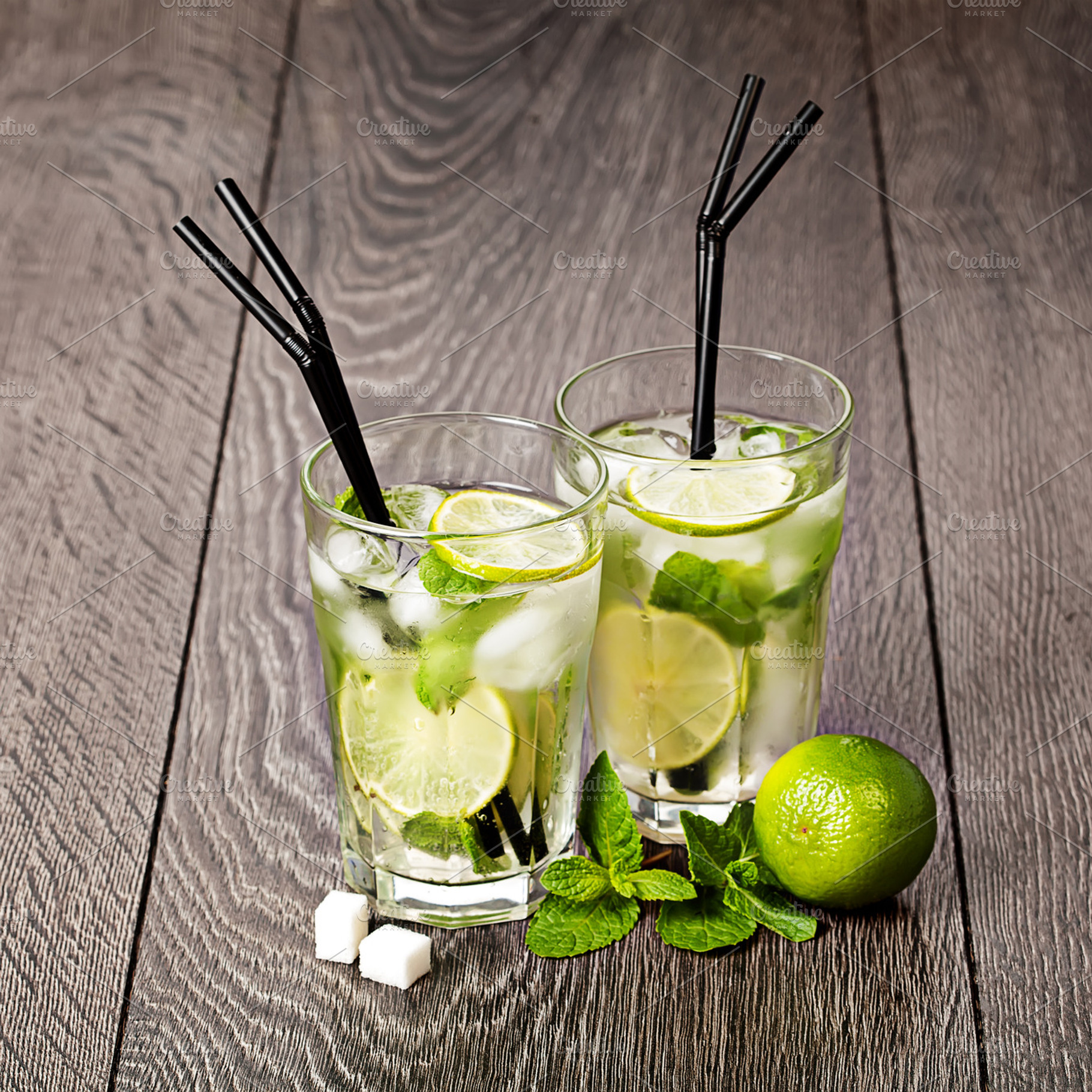 Summer Cold Cocktail Drink Mojito Stock Photo Containing Alcohol And Alcoholic