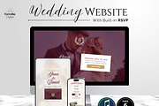 Dark Burgundy Wedding Website, a Landing Page Template by Everyday Perfection (Thumbnail 1 of 13)