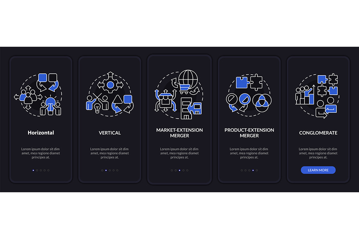 Types of mergers night mode, a Templates & Theme by IMG Visuals