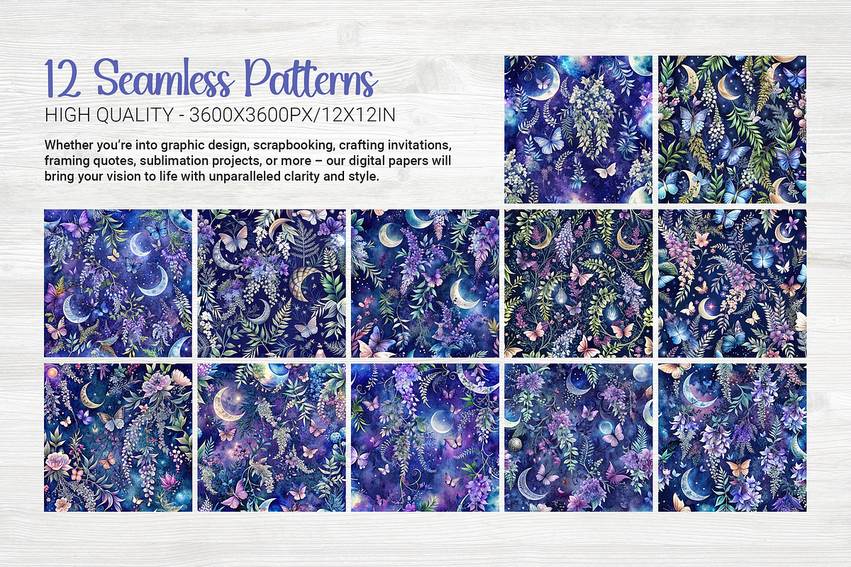 Celestial Dreamscape Seamless Patterns