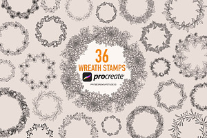 Procreate floral wreath stamp brush