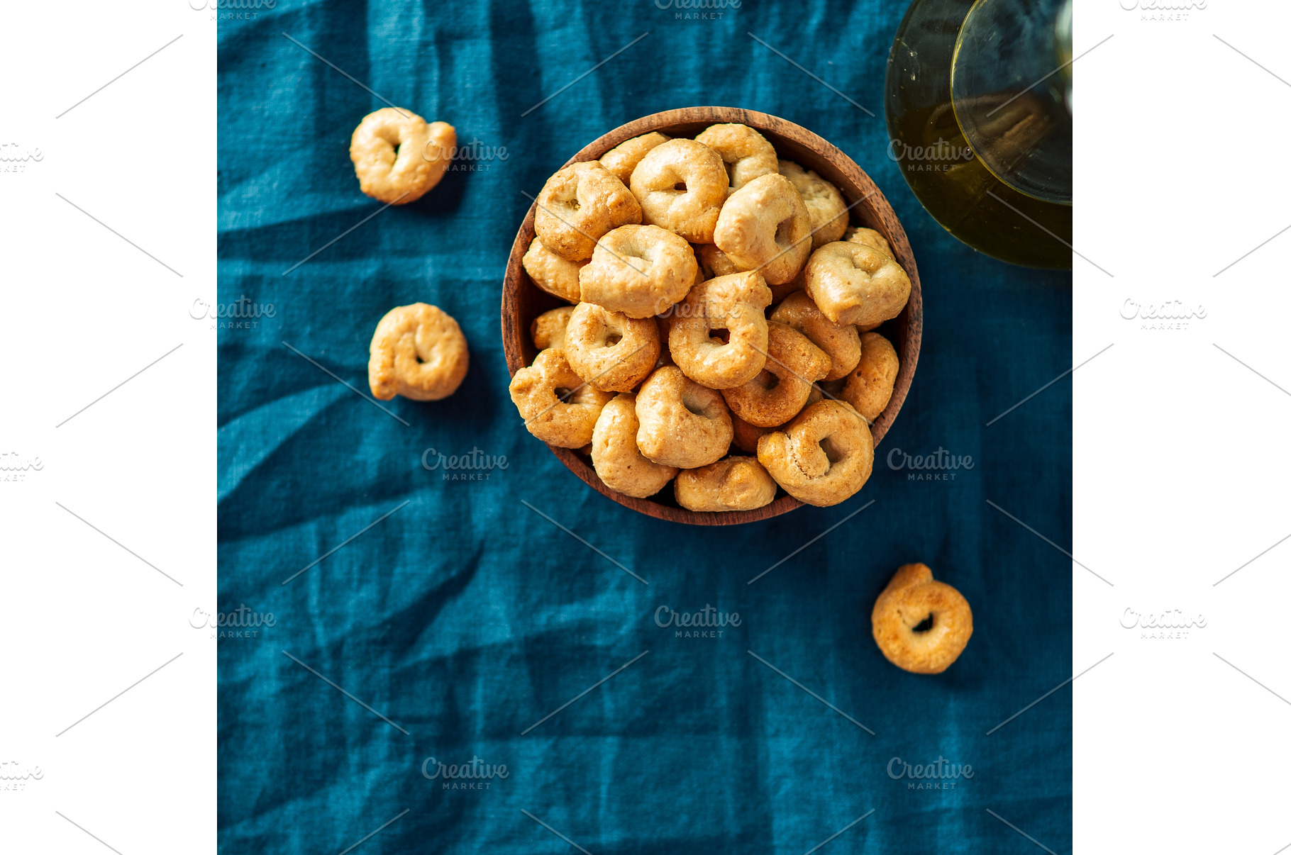 Taralli or tarallini, copy space, a Food & Drink Photo by Fascinadora
