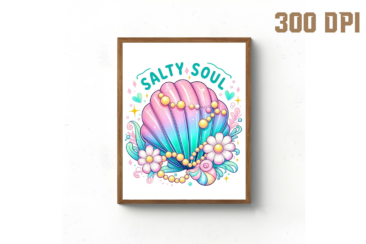 Clam Pearl Coquette Bow Salty Soul P, an Illustration by Libby Wishes (Photo 6 of 6)