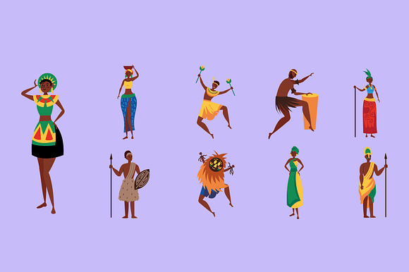 African Tribal Culture People Set preview 2