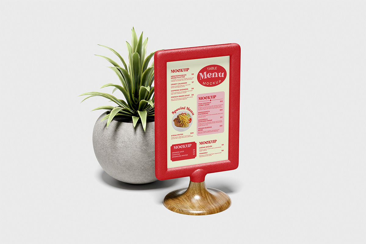 Table Menu Mockup, a Wearable Device Mockup by xavier_studio (Photo 3 of 5)