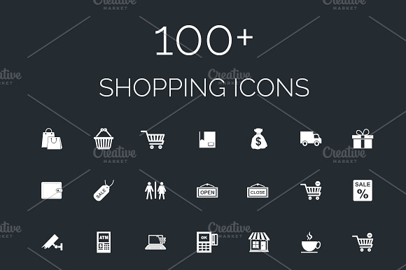 100 Shopping Vector Icons Pack