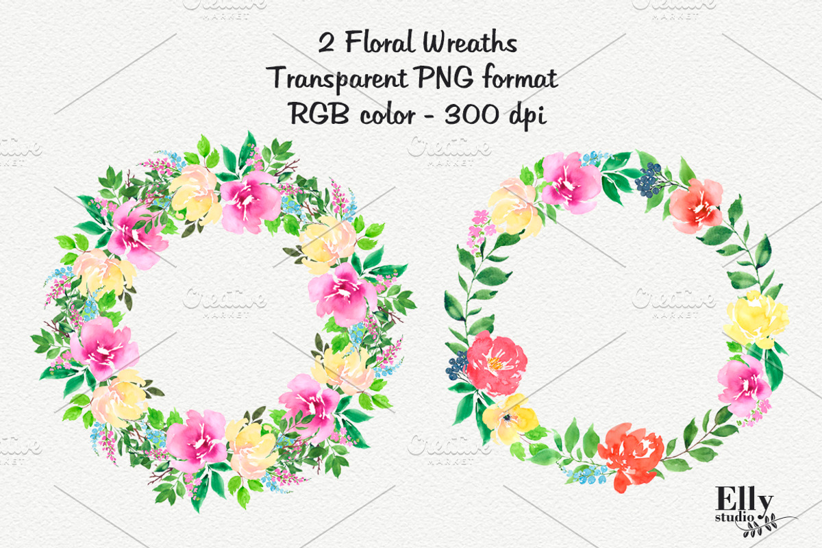Watercolor Flower Clipart - Bohemian, an Illustration by Elly Studio (Photo 3 of 7)