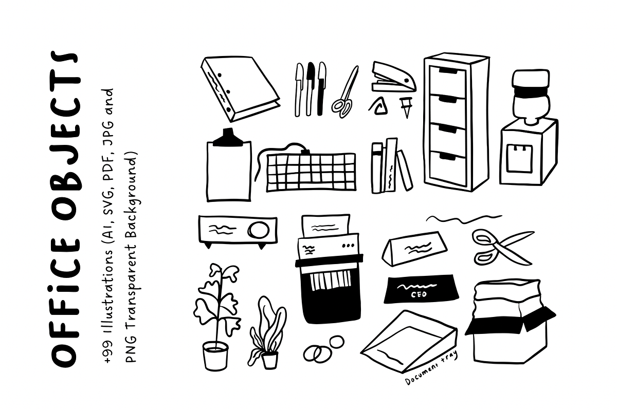 99+ Hand-Drawn Office Objects, an Object Illustration by The Journey Atelier (Photo 2 of 6)