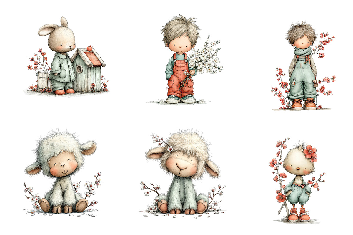 Whimsical Spring Clipart, an Illustration by CreationArt (Photo 3 of 7)