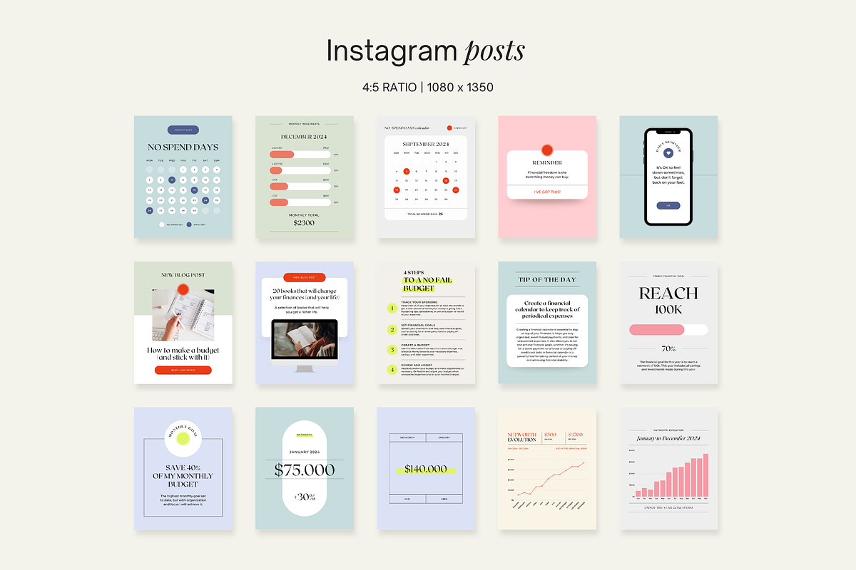 Financial Coach Instagram Pack Canva, a Social Media Template by Studio Mindu (Photo 6 of 10)