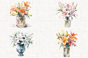 Tiger Lily In A Vase Clipart