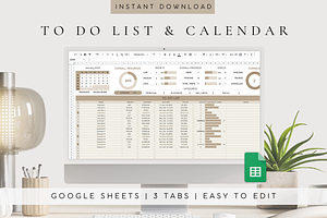 To-Do List & Monthly Calendar Sheet