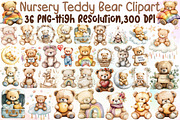 Nursery Teddy Bear Clipart,Boho Clip, an Illustration by Sublimation Artist (Thumbnail 1 of 6)