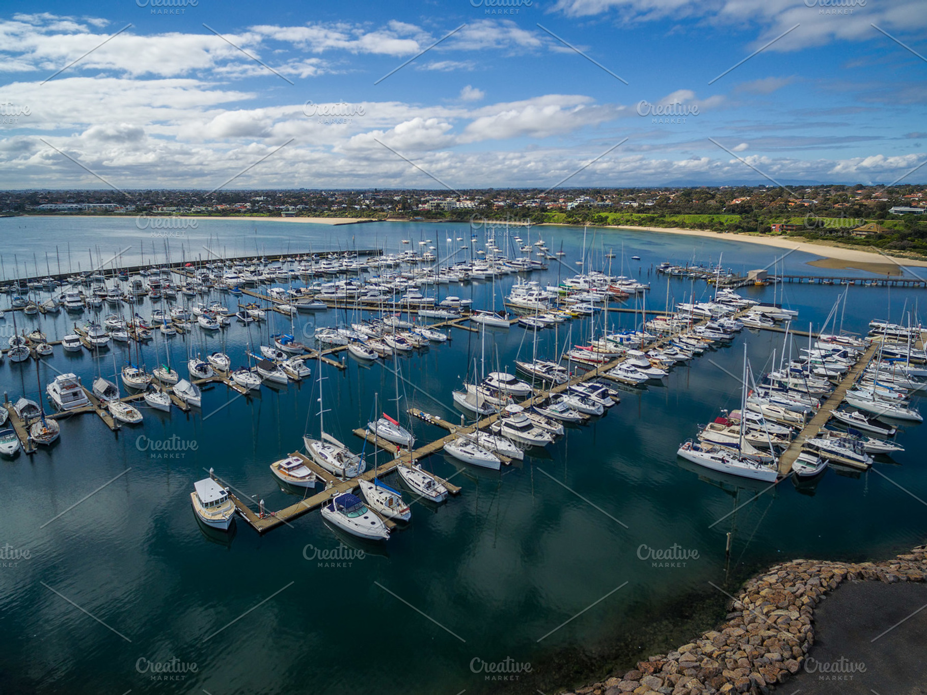 Boats moored at Sandringham Marina, a Nature Photo by Australia Aerial Photo