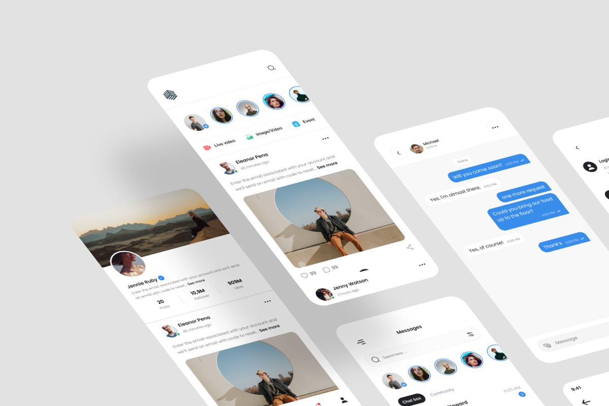 CUBE - Social Media App UI Kit, an UI Kit Template by iDoodle Studio
