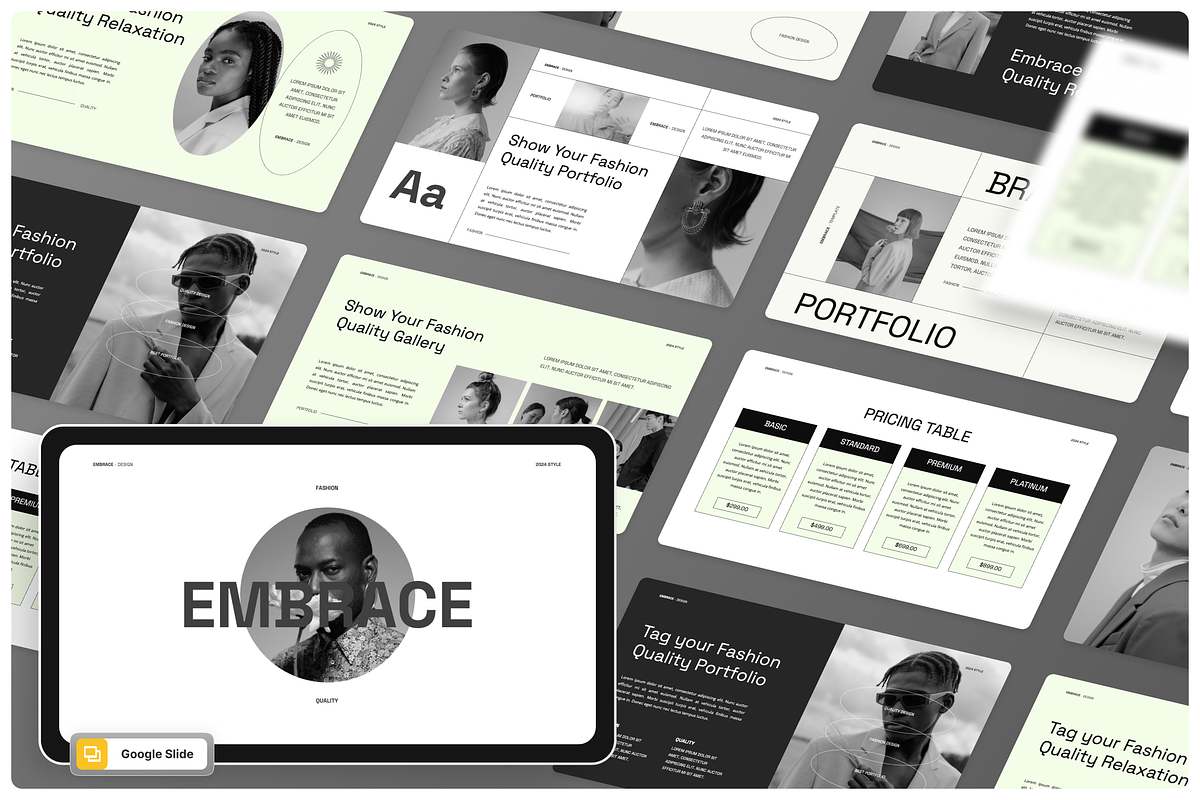 Embrace - Fashion Brand Google Slide, a Presentation Template by Annora Studio (Photo 1 of 5)