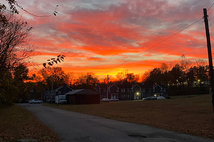 Sunset Over Country Road