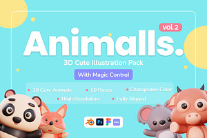 3D Animal Character Pack Vol 2, an Animal 3D Model by Algrafika_Official
